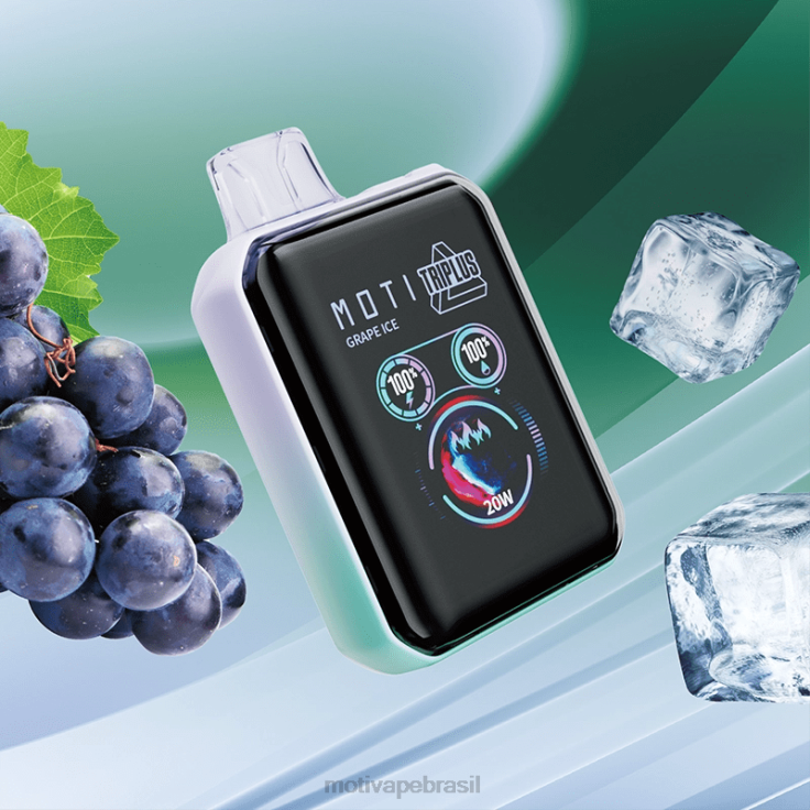 MOTI Vape Pods Brasil 2Z0265 | MOTI Triplus Vaporizador descartável de 20k (5%, 20.000 baforadas) hortelã de miami