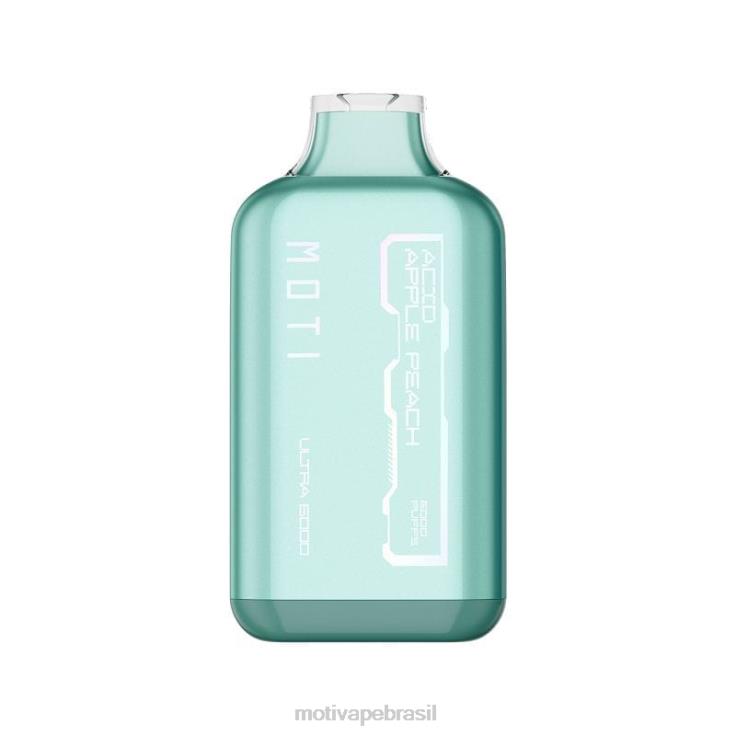 MOTI Vape Brasil 2Z02631 | MOTI Ultra vaporizador descartável (5%, 6.000 baforadas) maçã verde, pêssego